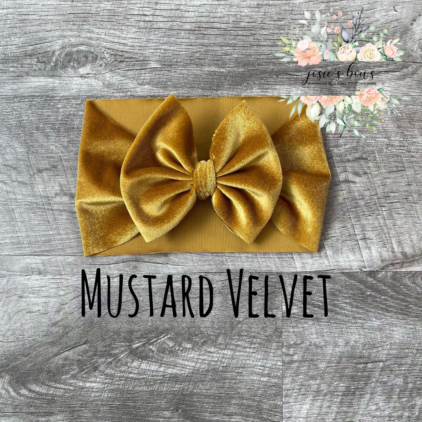 Mustard Velvet Bow