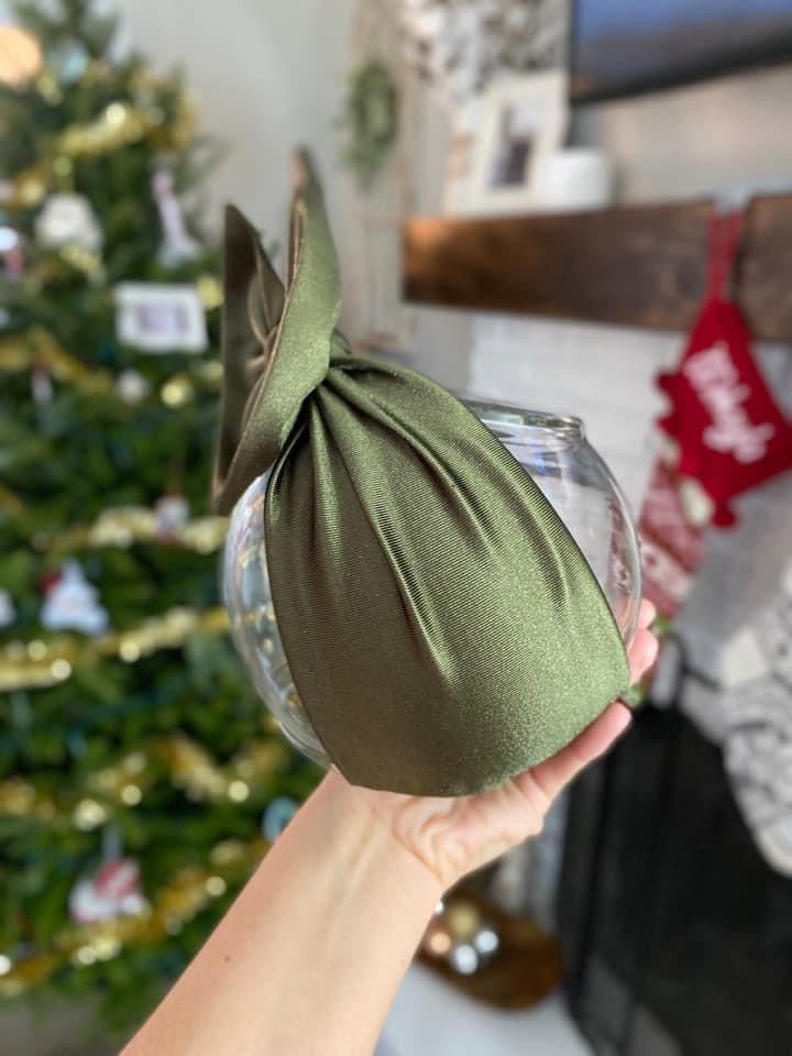 Olive Satin Bow