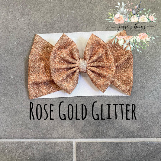 Rose Gold Glitter Bow